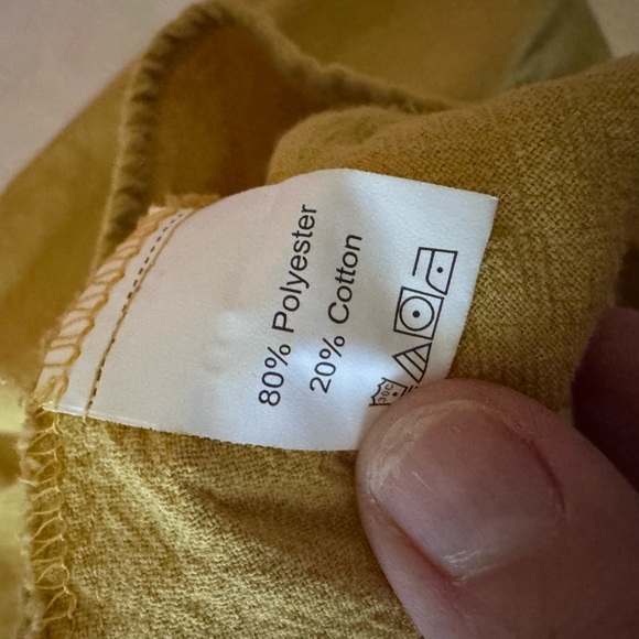 Energy rose boutique mustard yellow peplum long sleeve button down top size L - Picture 5 of 5